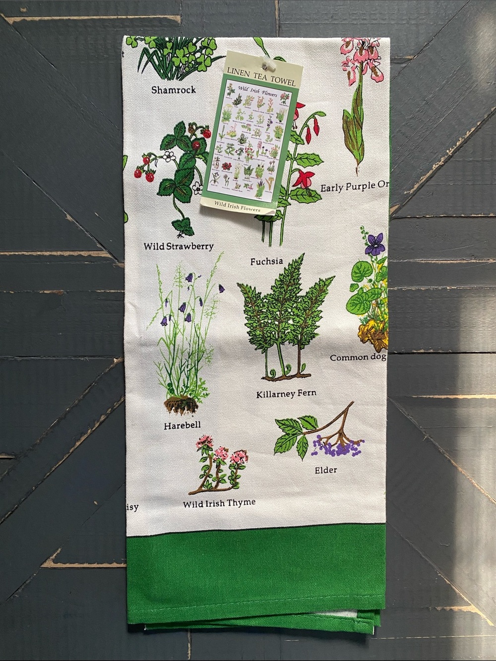 ☘️Linen Tea Towel☘️Wild Irish Flowers - Picture 2 of 7